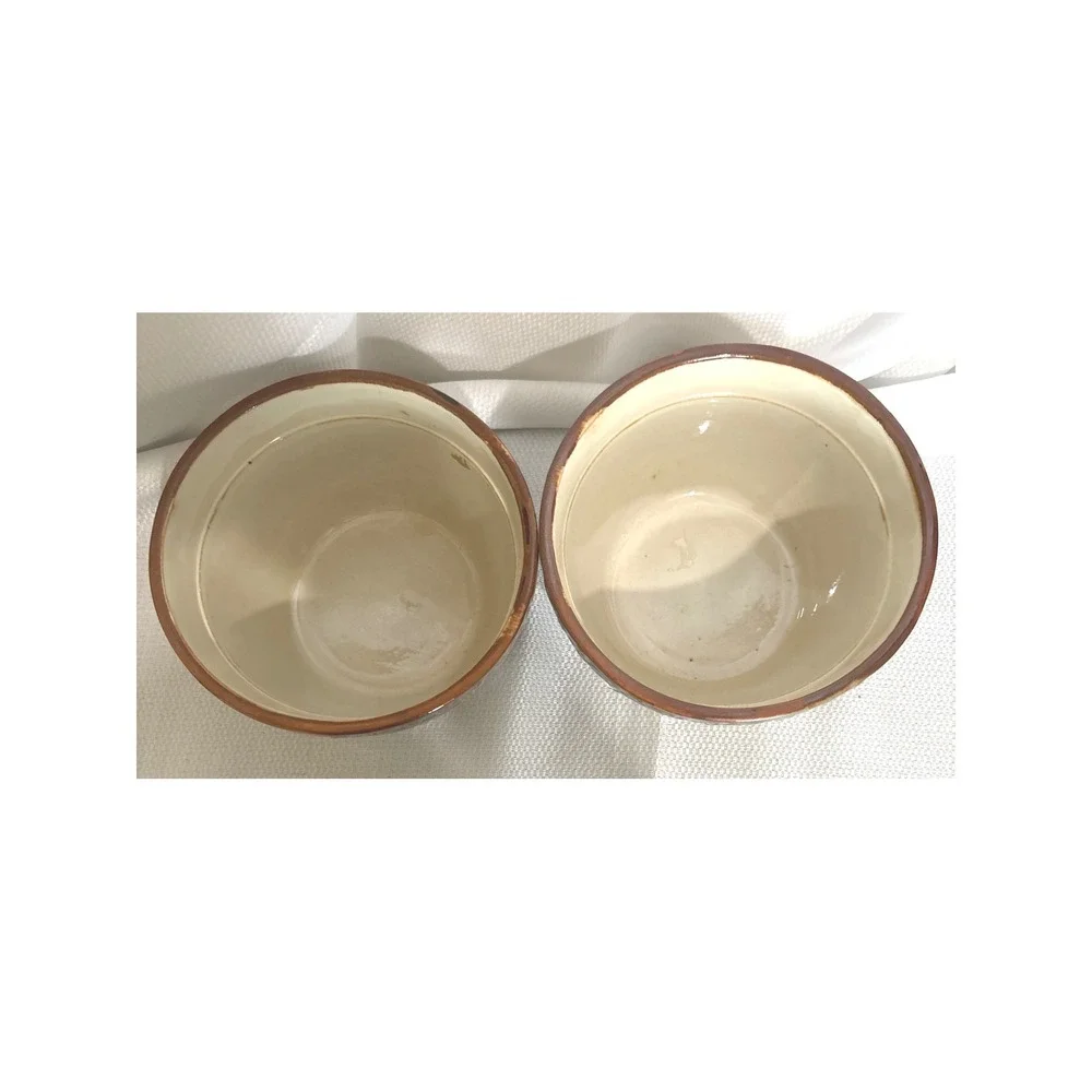 VTG St. Nicholas Square Forest Friends Snowman Ceramic Bowls Set of 2 Christmas